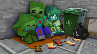 ZOMBIE FAMILY WAS HOMELESS MONSTER SCHOOL - Minecraft Animation