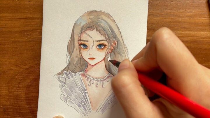 Watercolor figure coloring process