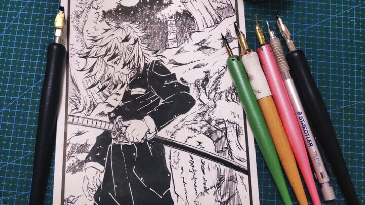 (ดาบพิฆาตอสูร) (Dip pen) Rengoku Kyoujurou