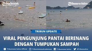 Viral Pengunjung Pantai Berenang dengan Tumpukan Sampah di Lampung, Begini Penampakannya