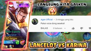 BANG COBA MAIN PAKE VOICE BANG ? LANGSUNG KITA GAS MAIN LANCELOT SOLO RANK 😀 - MLBB