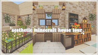 [mcpe] aesthetic vintage loft house tour + interior & outdoor ideas 🌻🌿