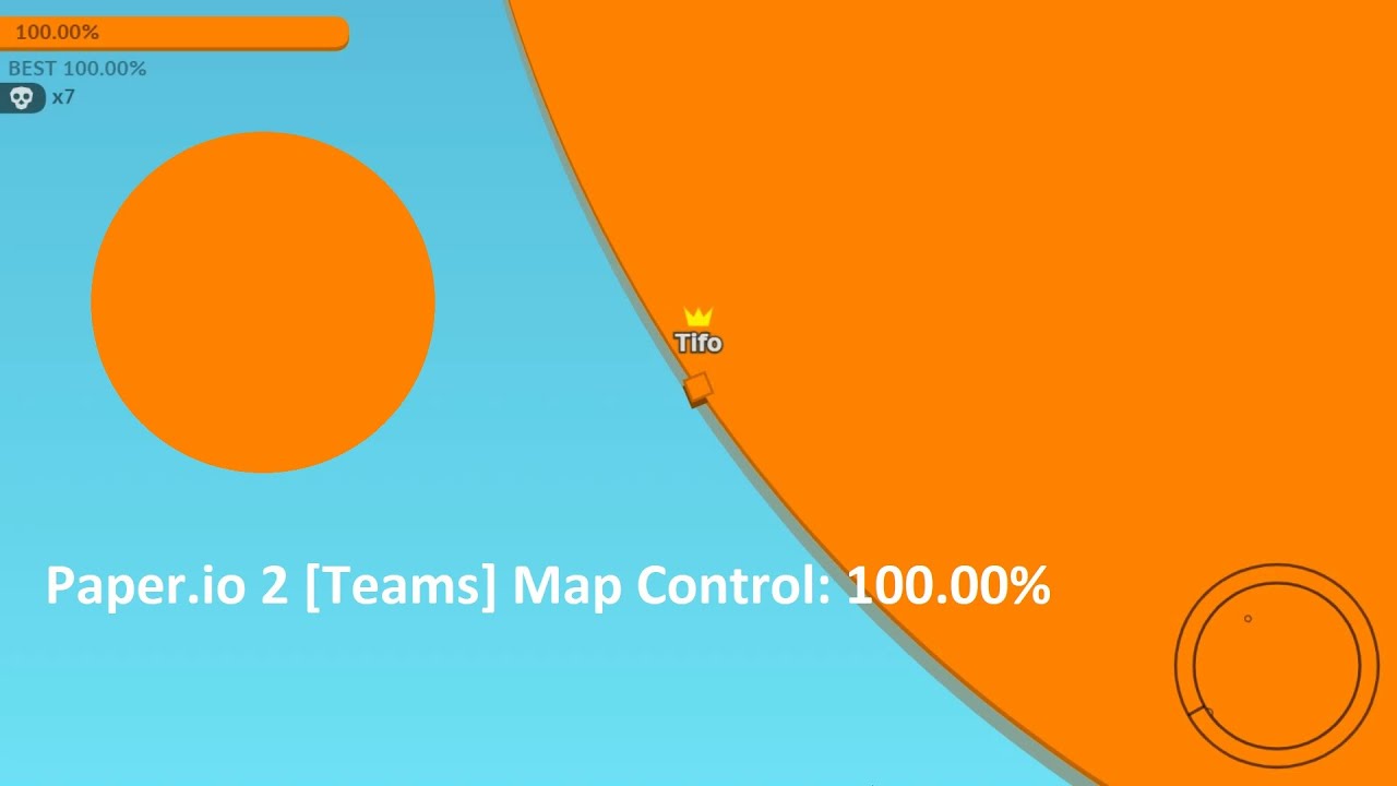 Paper.io 2 Map Control: 100.00% 