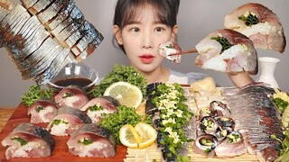 직접 만든 고등어초절임 🐟 (시메사바) 완전 성공적 먹방 Raw mackerel SHIME SABA [eating show]mukbang korean food