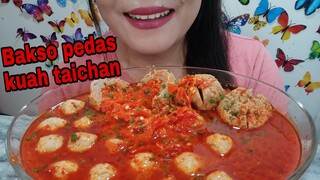 ASMR BAKSO PEDAS KUAH TAICHAN | ASMR MUKBANG INDONESIA | EATING SOUNDS