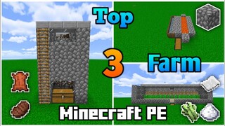 Top 3 Máy Farm Đơn Giản Hữu Ích Cho Sinh Tồn Minecraft PE | Farm Bò Farm Mía Farm Đá | 1.17 Farm