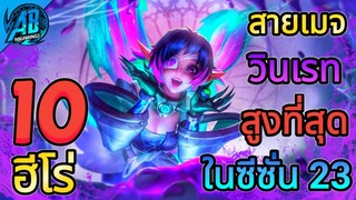 RoV 10 อันดับฮีโร่ เมจที่มีวินเรทสูงมากที่สุดในซีซั่น23  (Rov จัดอันดับ) AbGamingZ