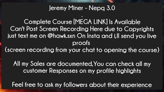 Jeremy Miner - Nepq 3.0 Course download
