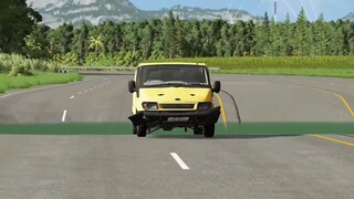 beamng drive car and bus jump