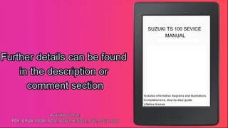 SUZUKI TS 100 SEVICE MANUAL