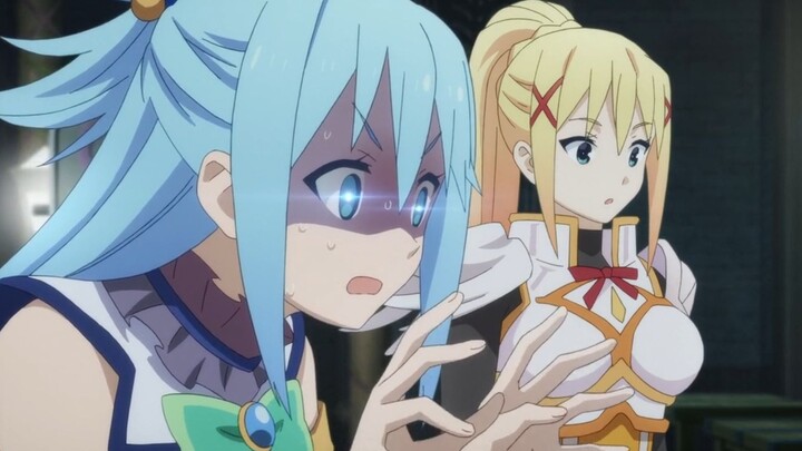 Aqua's eyes lit up when she heard that Kazuma was rich