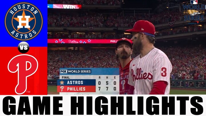 Philadelphia Phillies vs. Houston Astros (11/1/22) WORLD SERIES Game 3| MLB Highlights (Set 9 )FINAL