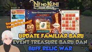 UPDATE TERBARU EVENT TREASURE HUNT ADA FAMILIAR BARU DAN BUFF DI RELIC WAR NI NO KUNI CROSS WORLDS