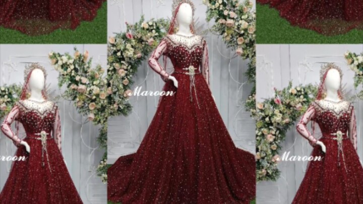 gaun kebaya pengantin merah