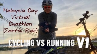 MALAYSIA DAY VIRTUAL DUATHLON 2020 | CYCLING | Mana Lebih Baik? CYCLING or RUNNING... v1