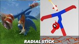 SONIC vs Stickman | Stickman Dismounting | funny and epic moments #