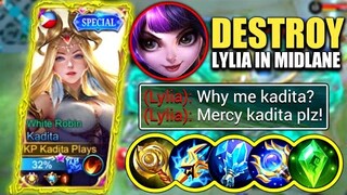 KADITA TOTALLY DESTROY LYLIA IN RANK GAME!! 🔥 | KADITA BEST BUILD 2022 | TOP GLOBAL KADITA GAMEPLAY