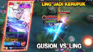 GUSION VS LING, LING KAYAK KERUPUK KALO UDAH KENA COMBO WKWKOWKK 🤣🤣🤣