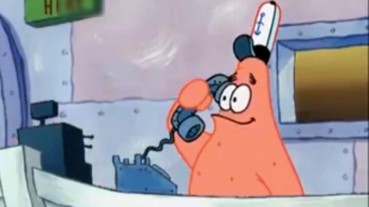 [Patrick answers the phone] When Patrick meets Eggplant.