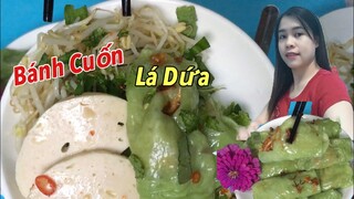 Cách làm BÁNH CUỐN- BÁNH ƯỚT LÁ DỨA NHÂN THỊT bằng Chảo -Thơm Ngon Quá/ Pineapple leaf roll