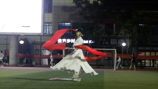 [Zhuohua Hanfu Club] "Late Night Rain Asking Begonia" Hanfu Dance Silk Fan + Long Silk