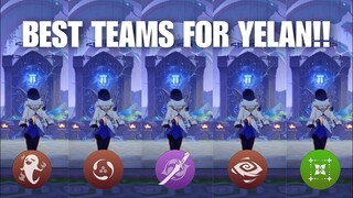 5 BEST TEAMS for  F2P C0 YELAN!!! [Genshin Impact]