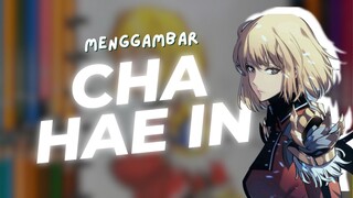 Menggambar si cewek badass Cha Hae In dari anime Solo Leveling