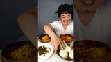 Spicy Buldak Stir Fried Ramen with Shrimp dumplings, Fried chicken  Funny Mukbang Asmr 🔥 #shorts