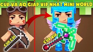 MINI GAME : CÚP VÀ ÁO GIÁP VIP NHẤT MINI WORLD ** THỬ THÁCH T GAMING VÀ VANH CÓ CÚP VÀ ÁO GIÁP VIP