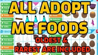 TOP RAREST FOODS IN ROBLOX ADOPT ME - ADOPT ME INVENTORY TOUR (OLD FOODS, ALL FOODS IN ADOPT ME)
