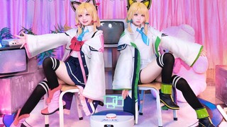 ❤️猫耳双子摇💚（。但有四个人