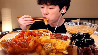 Mukbang ASMR 분식 먹방! |떡볶이,오뎅,순대,간,모듬튀김,닭꼬치,토스트| Social EATING SOUNDS [SIO ASMR 시오]