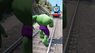 GTA V: HULK SAVING FRANKLIN AND CHOP FROM THOMAS THE TRAIN #shorts