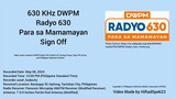 630 KHz DWPM Radyo 630 Para sa Mamamayan Sign Off