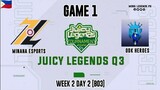 ZOL Esports VS Risk Velkhana Game 01 | Juicy Legends Q3 2022 | MLBB