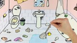 [stop motion] [Self Acoustic] ทำความสะอาดห้องน้ำ แล้วทำให้เลอะต่อ