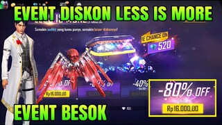 BOCORAN EVENT DISKON LESS IS MORE, DIAMOND DISKON, EVENT BESOK, BUNDLE TERBARU, TOP UP BONUS