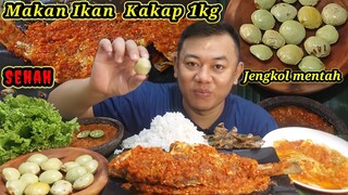 MUKBANG MAKAN JENGKOL MENTAH  IKAN KAKAP BESAR SAMBAL TERASI LALAPAN MENTAH  #mukbang #asmr