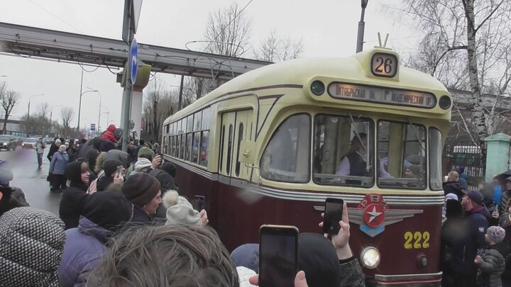 Historical trams parade in Moscow 2022
