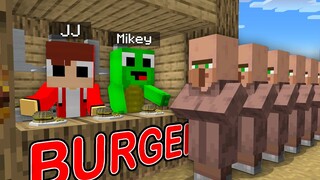 Opening A Burger Store In Minecraft Baby JJ and Mikey challenge (Maizen Mizen Mazien)