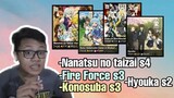 Bahas Nanatsu no taizai s4,Fire force s3,Konosuba s3,Hyouka s2 ||Request subscriber