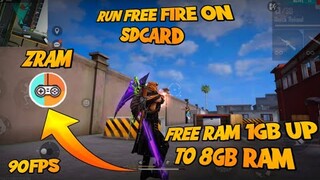 Fix Lag Free Fire 90fps Free 1Gb 2Gb 3Gb 4Gb 5Gb 6Gb 7Gb 8Gb ram Using Zram Run Free Fire on Sdcard