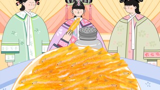 -Empresses in the Palace animation food show｜An Lingrong's immersive spicy crispy fish~