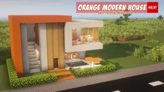 Orange modern house in Minecraft (Tutorial)