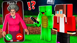 Why Creepy Miss T CALLING at NIGHT to MIKEY and JJ ? - in Minecraft Maizen