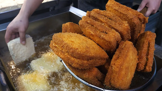 - / fried croquette toast - korean street food