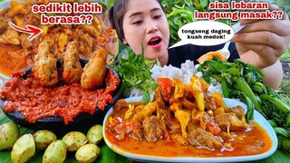 WUENAK NAMPOL⁉️ MAKAN TONGSENG DAGING + SAMBAL LALAPAN JENGKOL MENTAH GENJER REBUS AYAM GORENG