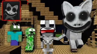 Monster School : THE SMILE CAT HORROR CHALLENGE - Funny Minecraft Animation