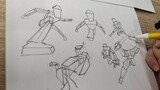 Practicing #01 Dynamic Poses Drawing Using Boxes