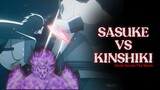 Sasuke using rinengan vs kinshiki otsutsuki in kaguya's palace -